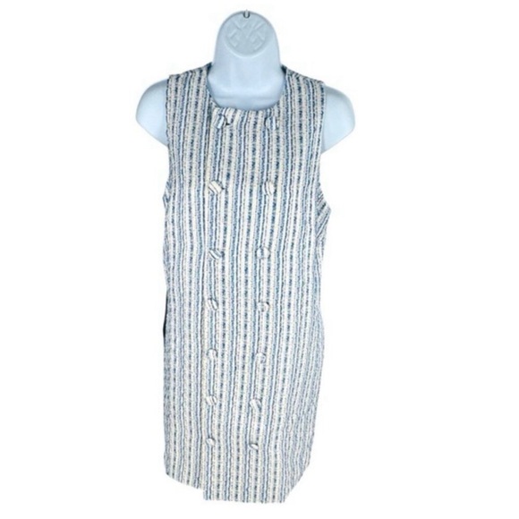 Tuckernuck NEW Ethereal Tweed Bianca Sleeveless Blue Stripe Mini Dress Size XS - Picture 6 of 12
